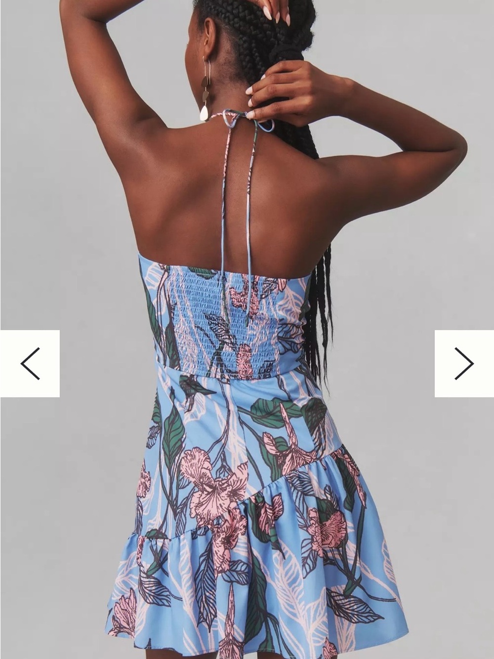 Hutch Blue Floral Halter Mini Dress Size Medium Like New - Picture 6 of 8